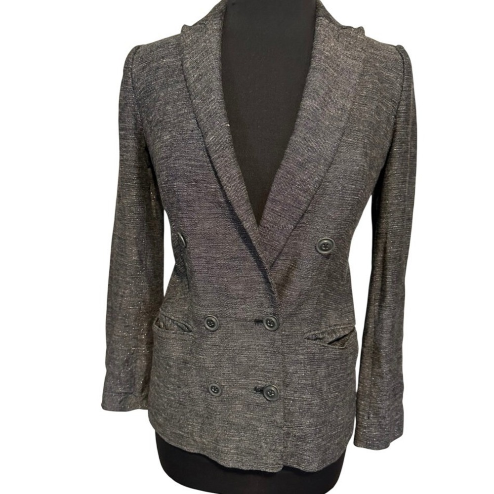 Buckley Linen Blend Double Breasted Blazer Size 0 Fully Lined